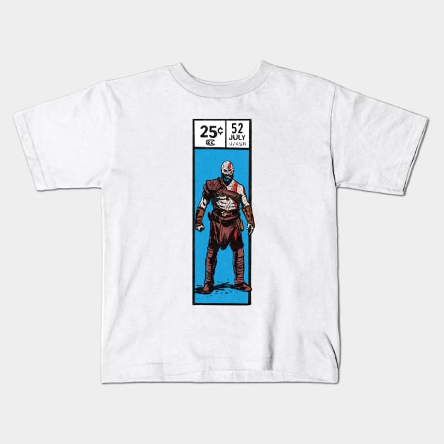 Comic book corner box - Kratos God of War fan art Kids T-Shirt by MarkScicluna